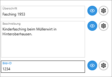 Überschrift, Beschreibung, Bild-ID